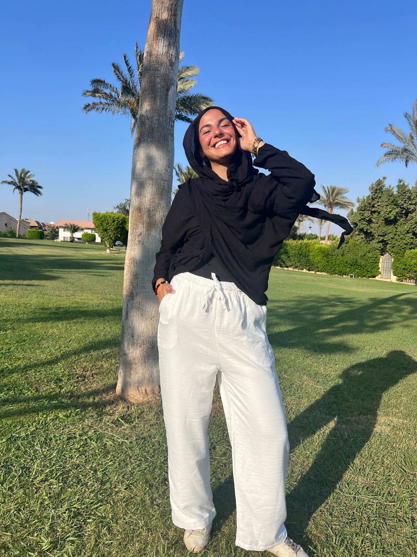 Linen pants in white