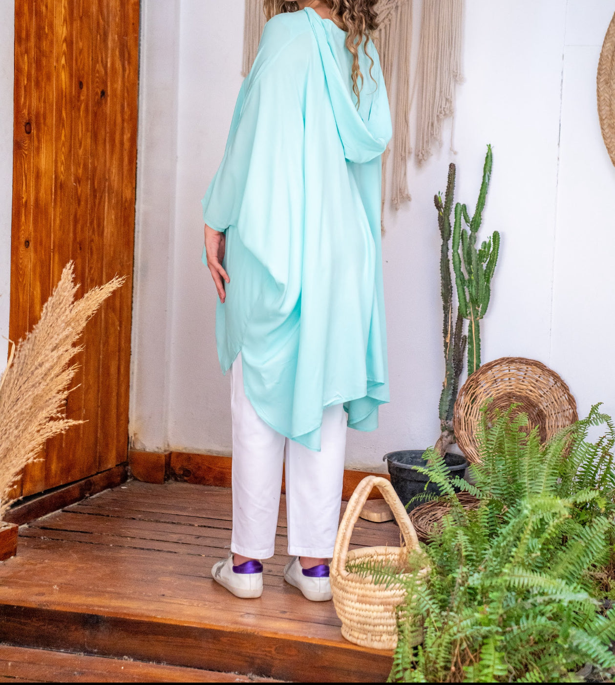 Flowy Top In Aquamarine