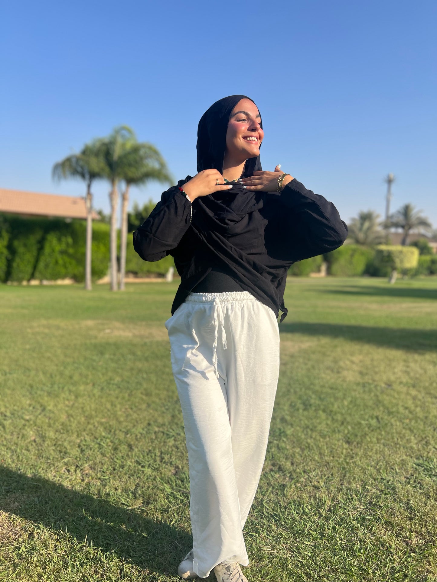 Linen pants in white