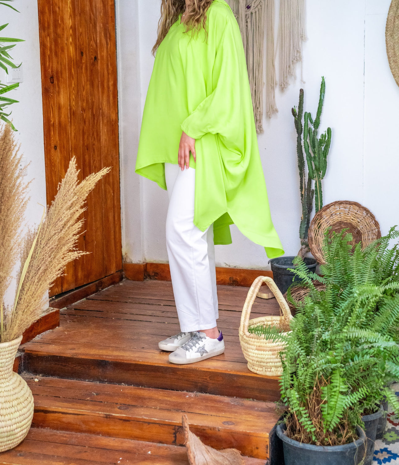 Flowy top in lime green