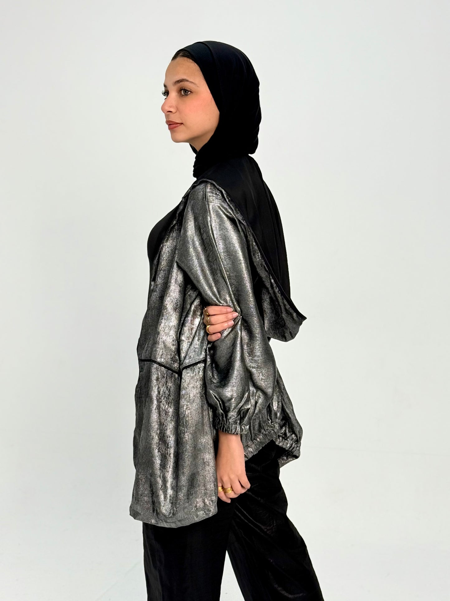 Metallic Silver Cardigan