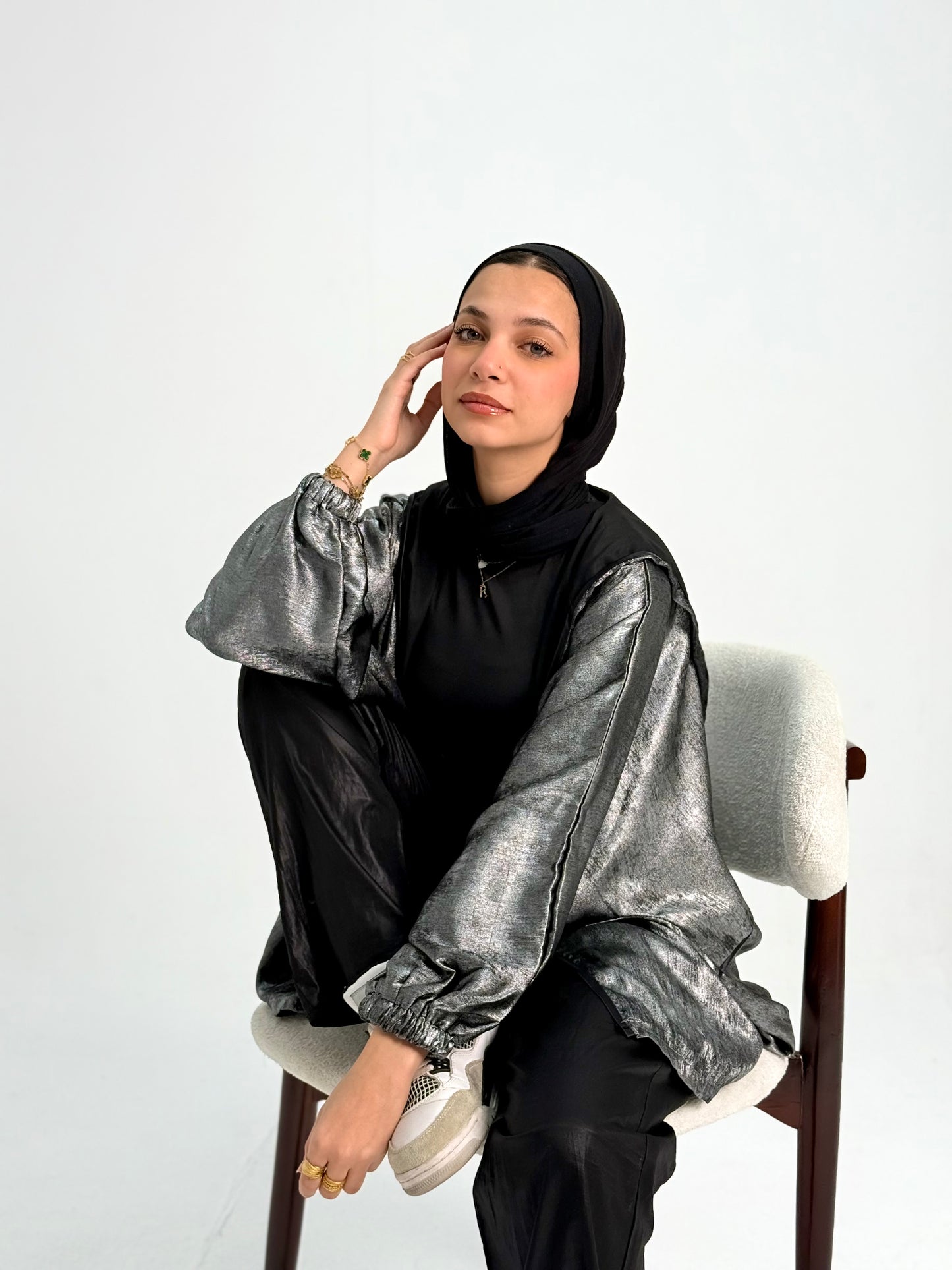 Metallic Silver Cardigan
