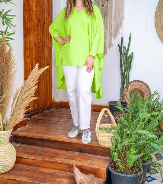 Flowy top in lime green