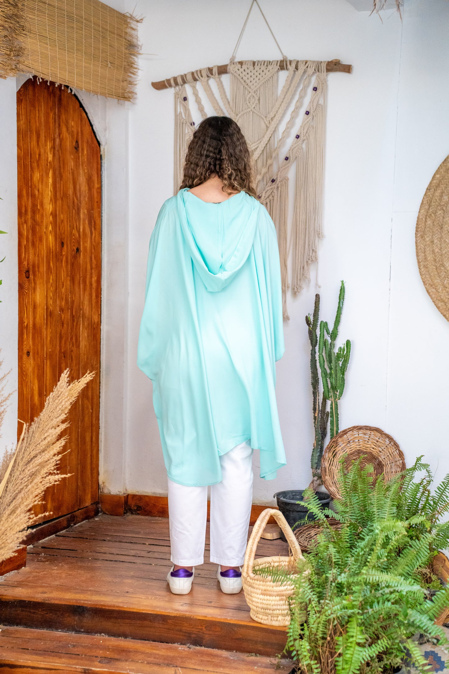 Flowy Top In Aquamarine