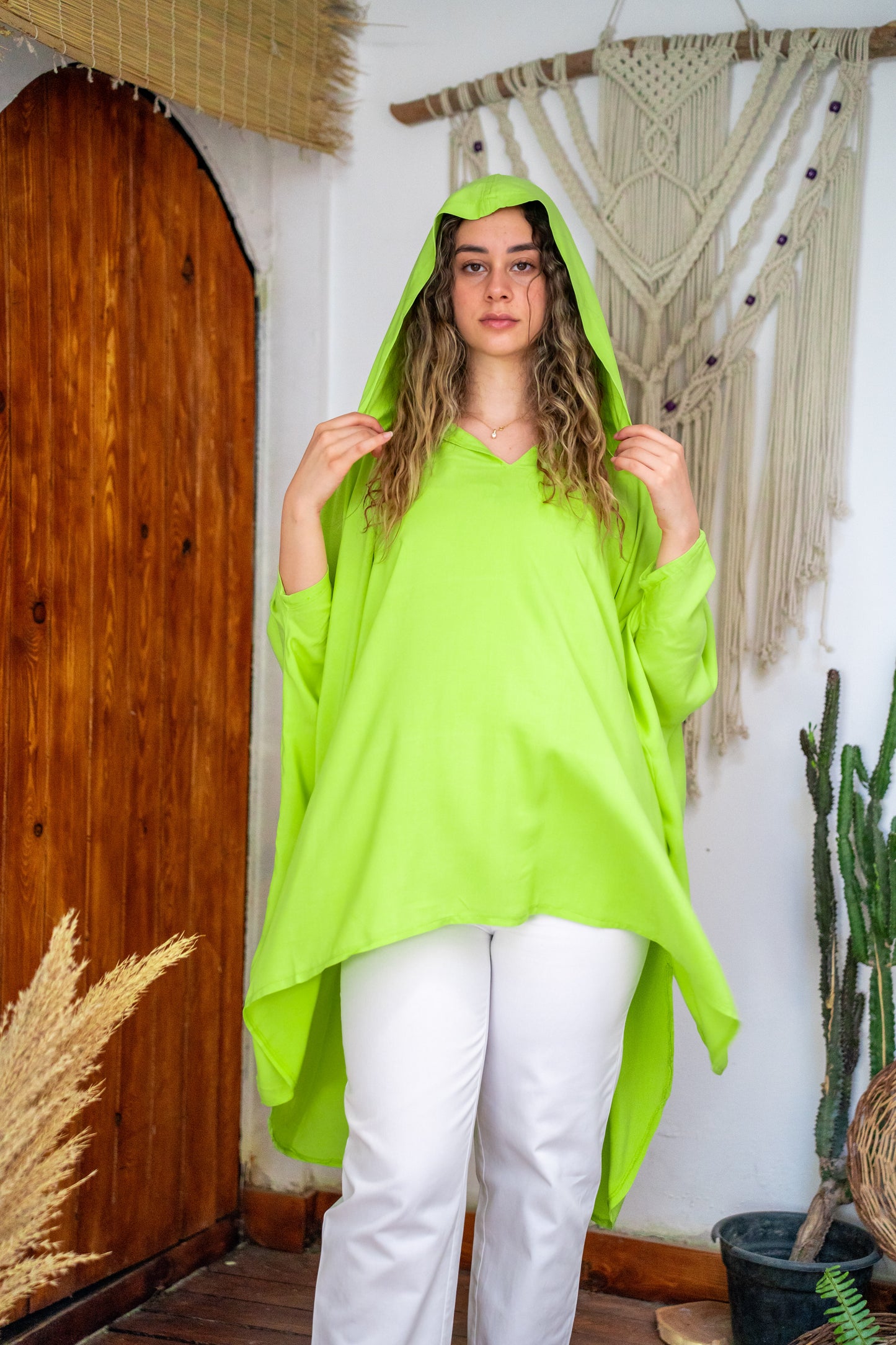 Flowy top in lime green